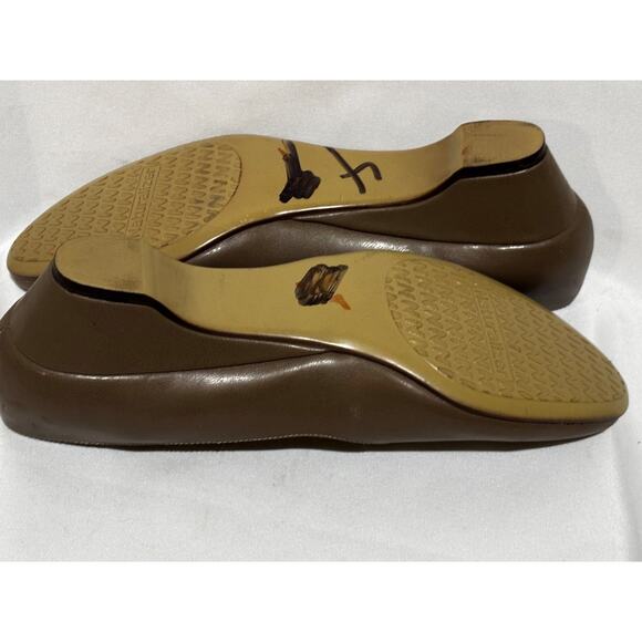 Naturalizer Scoop Wedge Slip On brown heels flats 9.5 Womens Career comfort chic - Picture 9 of 11